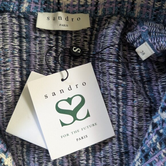 Sandro Ludivine Double Breasted Tweed Mini Dress NWT Size 38 US Size 6 or S - Picture 5 of 16